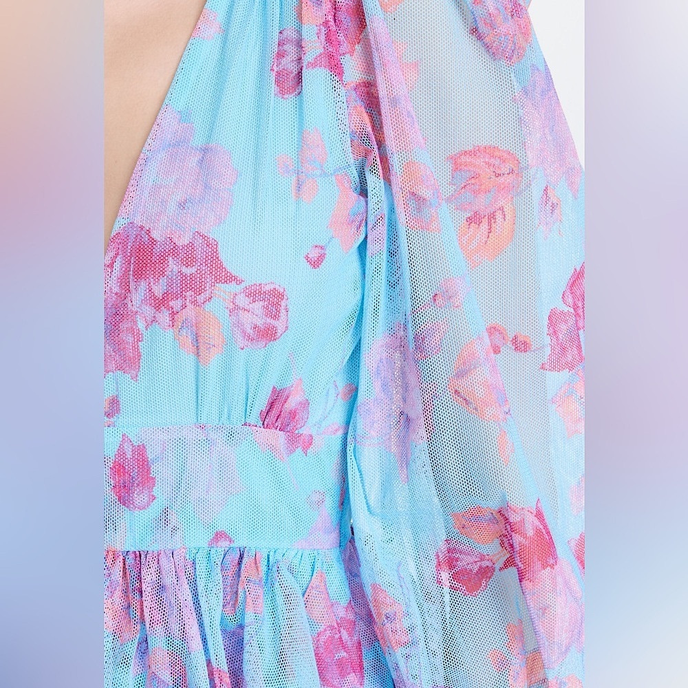 LoveShackFancy Blue Floral Mini Dress - Picture 9 of 15